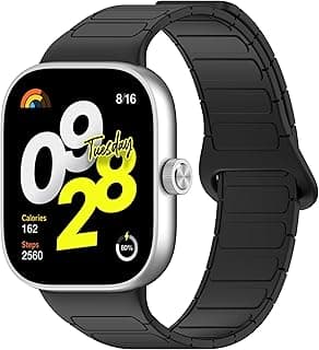Magnetic Strap for Redmi Watch 4/5/6/Xiaomi Smart Band 8 Pro/Band 9 Pro Replacement Straps Strong Silicone, Easy to Wear, Waterproof, Sporty, Daily Wear Watchbands for Men and Women