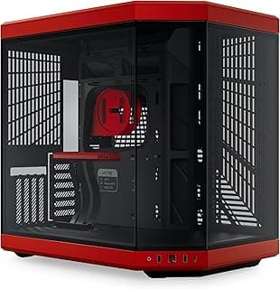 HYTE Y70 Upgraded Modern Aesthetic Dual Chamber Panoramic Tempered Glass Mid-Tower ATX Computer Gaming Case with PCIE 4.0 Riser Cable Included, Red (CS-HYTE-Y70-BR)