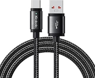 mcdodo 120W USB A to USB C Charger Cable 6A Power Indicator Light QC2.0/3.0/4.0 Type C iPhone 15 Fast Charging Cable Compatible with MacBook Pro,iPad Pro Air,iPhone 15/15 Plus/15 Pro Max,Galaxy S23