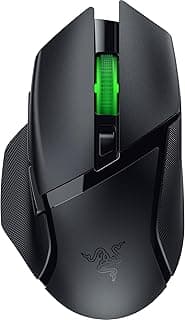 ماوس جيمنج لاسلكي قابل للتخصيص ريزر Basilisk V3 X HyperSpeed: مفاتيح ميكانيكية الجيل الثاني، مستشعر بصري 18K، إضاءة Chroma RGB، 9 أزرار قابلة للبرمجة، بطارية 535 ساعة (أسود)