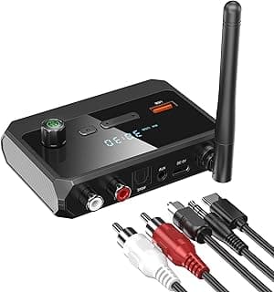 مستقبل بلوتوث 5.3 لنظام ستيريو منزلي، محول بلوتوث إلى RCA بصوت عالي الدقة، يدعم Optical AUX 3.5mm