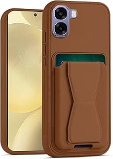 دلـع موبايلك جراب جلد بتصميم محفظة متوافق مع اوبو A6X 4G / 5G / اوبو A6 4G / 5G، غطاء خلفي من الجلد مع اطار من البولي يوريثين الحراري، حافظة جوال واقية مضادة للصدمات مع حامل بطاقات (بني)