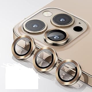 Screen Camera Lens Protector Compatible with iPhone 14 Pro and iPhone 14 Pro Max 2022, HD Gold Aluminum Alloy HD Screen Cover