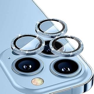 حامي عدسة كاميرا لهاتف ابل iPhone 12 Pro (6.1 بوصة) و iPhone 12 Pro Max (6.7 بوصة)، زجاج مقوى 9H مقاوم للخدش مع إطار معدني (أزرق)