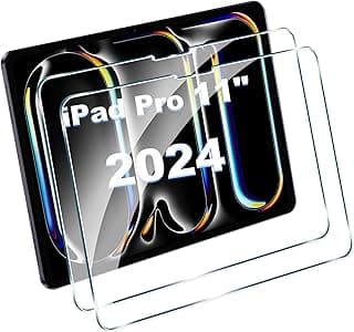 FDHYFGDY 2 Pieces Screen Protector for iPad Pro 11 inch 2024 Tempered Glass, Scratch Resistant, Bubble Free, 9H Hardness, Screen Protector Film for iPad Pro 11" 2024