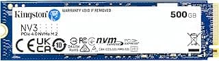 هارد SSD داخلي NV3 NVMe بمنفذ PCIe 4.0 من كينجستون، سعة 500 جيجابايت M.2 2280-SNV3S/500G