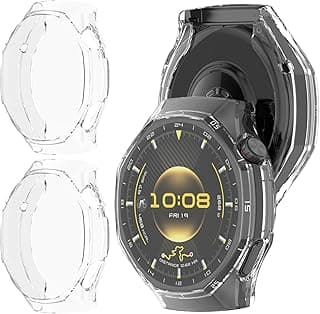 جراب متوافق مع Huawei Watch GT 6 Pro مقاس 46mm، عبوة من 2 قطعة، TPU ناعم، غطاء مقاوم للصدمات - شفاف + شفاف