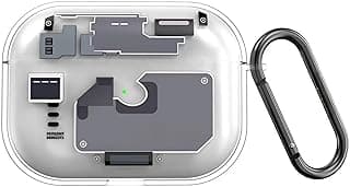 جراب لسماعة AirPods Pro 2، غطاء سيليكون ناعم واقي مضاد للصدمات مع ميدالية لمفاتيح لابل AirPods Pro 2 (2022) [ضوء LED أمامي مرئي] (شفاف كريستالي)