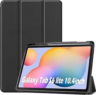 Smart Case with Pencil Holder Support Touch ID and Auto Wake/Sleep For Samsung Galaxy Tab S6 Lite