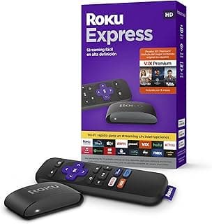 جهاز Roku Express HD للبث التلفزيوني، مع عرض VIX Premium، ريموت كنترول بأزرار وصول سريع