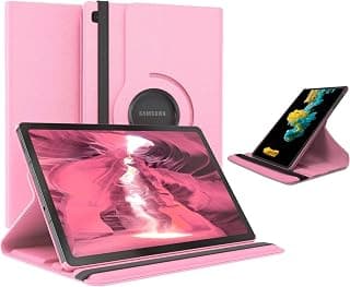 غطاء حماية من Dl3 Mobilak لجهاز سامسونج Galaxy Tab S6 Lite 2024/2022/2020 مقاس 10.4 بوصة، حامل ذكي قابل للدوران 360 درجة، جراب جلد قابل للطي مع زوايا رؤية متعددة، خاصية النوم والاستيقاظ التلقائي (وردي)
