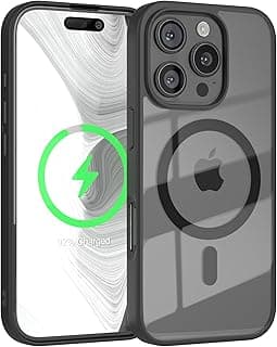EAZY CASE Case for iPhone 16 Pro, Compatible with Qi Charging, Ultra Impact Protection, Shockproof and Scratch-Resistant, Thin Protective Case with Camera Protection, Silicone Cover, Clear Hybrid