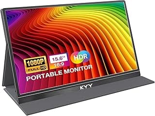 شاشة ألعاب محمولة خارجية 15.6 بوصة FHD 1080 P بمنفذ USB نوع C وHDMI نوع IPS رفيعة جدًا مع غطاء ذكي ومكبرات صوت وخاصية التوصيل والتشغيل للاب توب وكمبيوتر وموبايل وماك واكس بوكس من كيه واي واي