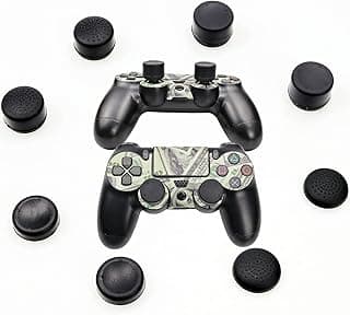 8 قطع غطاء سيليكون لعصا التحكم (أنالوج) لأجهزة PS5 و PS4 و Xbox 360 و Xbox One (أسود)