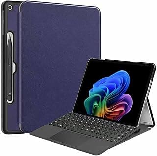 Ecosystem Case for Microsoft Surface Pro 12 Inch (2025), PU Leather Flip Stand with Hard PC Back Cover, Full Protection, Waterproof and Shockproof (Navy Blue)