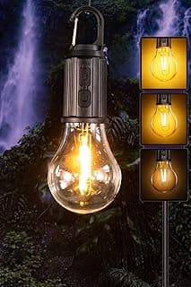 مصباح LED معلق قابل لإعادة الشحن، مقاوم للماء، مع كابل USB، 3 أوضاع إضاءة، للتخييم والطوارئ والاستخدام المنزلي