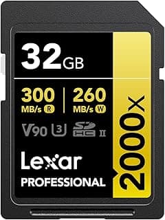كارت ذاكرة احترافي 2000x سعة 32GB SDHC UHS-II، سرعة قراءة تصل إلى 300 ميجابايت/ثانية، لكاميرات DSLR وكاميرات الفيديو السينمائية (LSD2000032G-BNNNU)