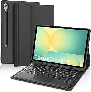 Case with Keyboard for Samsung Galaxy Tab S10 FE Plus 13.1 Inch 2025, Trackpad Keyboard for Galaxy Tab S10 FE Plus Tablet, Magnetic, Removable with QWERTZ Layout, Black