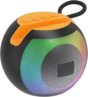 سماعة بلوتوث محمولة لاسلكية مع إضاءة RGB LED، USB، Micro SD، راديو FM، AUX، حامل هاتف، 8 وات، متعددة الألوان