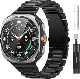 سوار ساعة لسامسونج Galaxy Watch Ultra 47 مم / 7 40 مم / 7 44 مم / FE 40 مم، أساور ستانلس ستيل بديلة معدنية