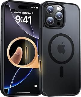 MAKAVO for iPhone 16 Pro Max Case with Camera Control Capture Button, Compatible with MagSafe, [Military-Grade Protection] Silicone Bumper Case, Slim Translucent Magnetic Phone Cover, Black