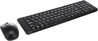 لوحة مفاتيح لاسلكية Mk220 (تصميم رفيع)، من لوجيتك، اسود