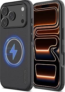 Nillkin Frosted Shield Case for iPhone 17 Pro Case, [Compatible with M-ag/Safe][Slim Profile] [Military Grade Drop Protection] Shockproof Bumper Phone Case 6.3 inch 2025 (Black)