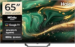 تلفزيون ذكي 65 بوصة بدقة 4 كيه الترا اتش دي QLED مع ريسيفر مدمج، أسود - H65S80F من هاير