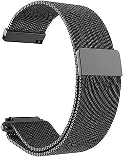 استيك ساعة ميلانيزي مغناطيسي من الستانلس ستيل مقاس 20mm لساعة شاومي Amazfit Youth bip الذكية