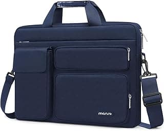 Laptop Shoulder Bag with 2 Raised&1 Flapover&1 Horizontal Pocket&Handle&Belt