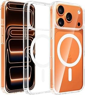 for iPhone 17 Pro Max Case Clear [Compatible with Magsafe] [Strong Magnet] [Non-Yellowing] Magnetic Slim Thin Bumper Phone Cover, Lightweight, and Durable Clear