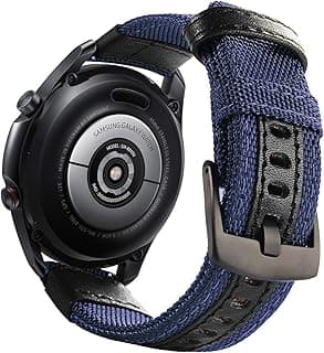 استيك رياضي من النايلون مع جلد مقاس 20mm لساعات سامسونج Gear Sport، Watch 6, 4, 5, 5 Pro، S2 Classic، Active 2 40mm 44mm، Amazfit GTS 3, 4, 4 Mini, Bip 3 Pro, GTS2, Bp U