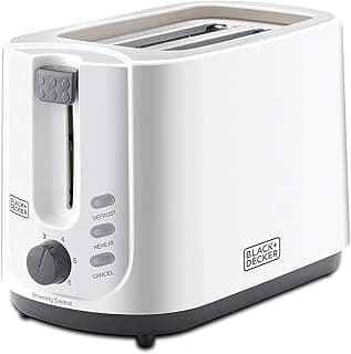 Black & Decker 750W 2 Slice Cool Touch Bread Toaster, White - ET125-B5
