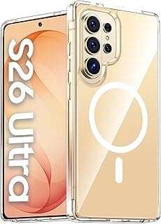 جراب لهاتف سامسونج Galaxy S25 Ultra، جراب مغناطيسي شفاف بحواف مرتفعة، مقاوم للصدمات ونحيف لهاتف Galaxy S26 Ultra مقاس 6.9 بوصة (شفاف)