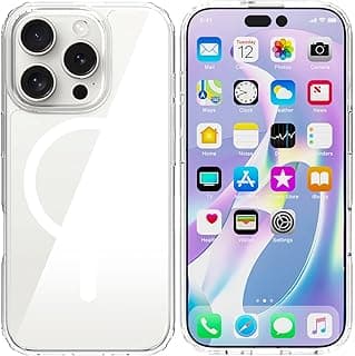 Phone Case Compatible with iPhone 16 Pro Max, Magnetic Case Clear [Compatible with MagSafe] Protective Bumper Hard Back Cover for 6.9 Inch