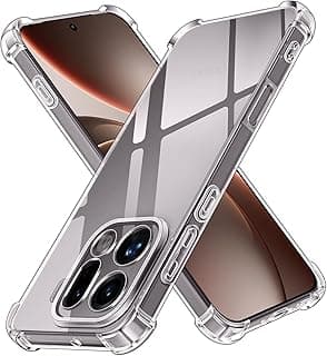جراب سيليكون شفاف لهاتف OPPO Find X9 Pro، زوايا مضادة للصدمات، غطاء TPU مرن ونحيف، مقاوم للخدش