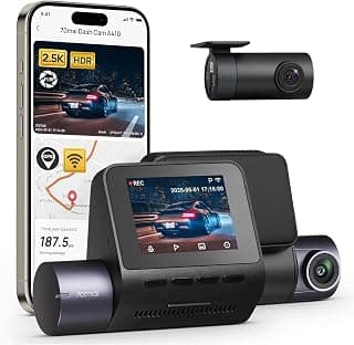 A400 Dual Channel Car Dash Cam, 1440p Front & 1080p Rear, WDR, Night Vision, G-Sensor, App Playback & Share, Optional Parking Monitoring (Gray)