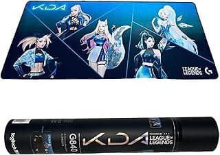 ماوس باد جيمنج G840 LoL K/DA، مقاس كبير جداً XL، نحيف، مانع للانزلاق، ماوس باد للألعاب، قاعدة كيبورد كبيرة، متينة، سهلة الحمل، إصدار رسمي League of Legends، 90 x 40 سم
