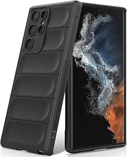 Silicone Case for Samsung Galaxy S22 Ultra, Anti-Scratch Microfiber Lining, Shockproof Case with Camera Protection, Black