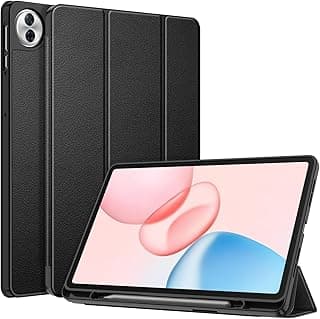 Case for Honor Pad 10 12.1 Inch Tablet 2025 with Pen Holder, Ultra Thin Soft TPU Back Cover, Protective Case with Auto Sleep/Wake Function, Black