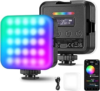 إضاءة فيديو مغناطيسية NEEWER RGB62 مع تحكم مطور بالتطبيق، إضاءة كاميرا LED 360 درجة كاملة الألوان مع 3 كولد شو CRI97+ 2500K-8500K 17 مشهد 2000mAh قابلة للشحن ومحمولة للتصوير