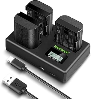 طقم 3 بطاريات 2400mAh بديلة LP-E6P/LP-E6NH/LP-E6N مع شاحن USB ثلاثي، متوافق مع كاميرات Canon EOS R5 Mark II EOS R5 EOS R6 EOS R7 EOS R 5D II III IV 6D 6D II 7D 7D II 60D 70D 80D 90D