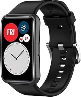سوار Fitfree متوافق مع ساعة هواوي Fit، سوار رياضي سيليكون ناعم مقاوم للماء بديل لساعة هواوي Fit الذكية للنساء والرجال اسود