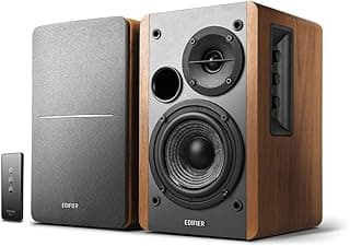 R1280T Motorized Bookshelf Speaker - 2.0 Active Near-Monitors - Studio Monitor Speaker - Wood Housing - 42 Watt RMS