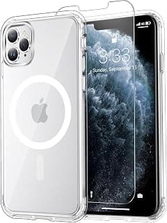 جراب شفاف لهاتف ابل iPhone 11 Pro مقاس 5.8 بوصة، [متوافق مع MagSafe] [مضاد للاصفرار] [حماية عسكرية] جراب نحيف مقاوم للصدمات - شفاف