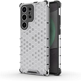 UNBLACK Phone case compatible with Samsung galaxy S25 ultra [Honeycomb Design] Drop Protection, Ultra Thin TPU + PC Transparent Silicone Protective Case, Shockproof case (Clear)