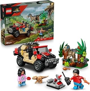 لعبة ديناصور Jurassic World Raptor Off-Road Escape - تشمل 2 مجسم ديناصور، سيارة أوف رود و 2 مجسم صغير - هدية للأولاد والبنات فوق 6 سنوات ومحبي فيلم Rebirth - 76972