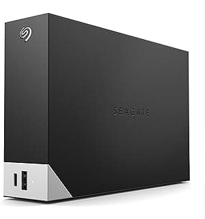 قرص صلب خارجي اتش دي ون تاتش هاب سعة 18 تيرا من سيجيت- منفذ USB-C وUSB 3.0 لجهاز الكمبيوتر المكتبي والوورك ستيشن واللاب توب وماك مع كرياتيف كلاود فوتوغرافي ادوبي لمدة 4 شهور STLC18000400