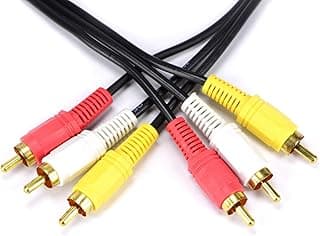 كابل صوت وفيديو Nanotek 3x RCA ذكر إلى 3x RCA ذكر - أسود