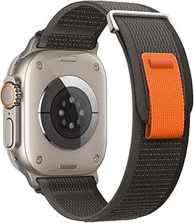 سوار Trail/Alpine Loop من النايلون من Dl3 Mobilak متوافق مع ساعة ابل الترا 2/الترا مقاس 49mm 45mm 44mm 42mm، حزام قابل للتعديل بخطاف معدني لساعة ابل الترا سيريس 9/8/7/6/5/4/3/2/1/SE2/SE